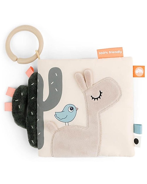 Done By Deer Libro Multiattività in Stoffa - Lalee il Lama - Sabbia - 0+ Sonagli