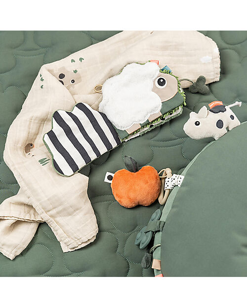 Done By Deer Libro Sensoriale Multiattività Tiny Farm - Colour Mix - 3m+ Giochi Sensoriali_