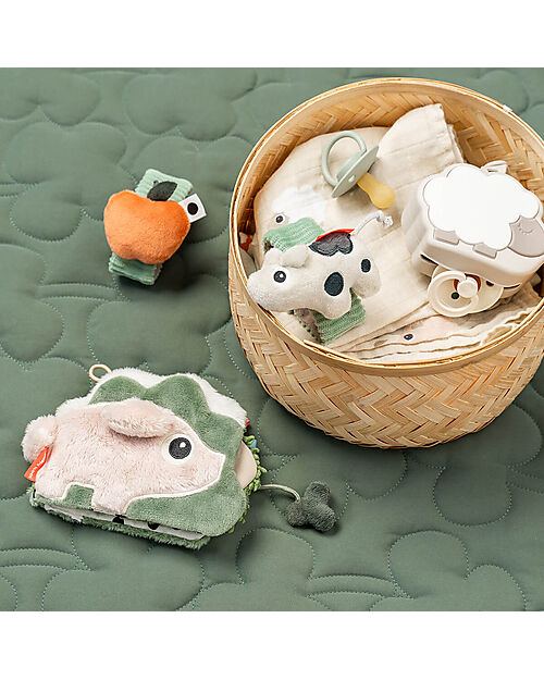 Done By Deer Libro Sensoriale Multiattività Tiny Farm - Colour Mix - 3m+ Giochi Sensoriali_