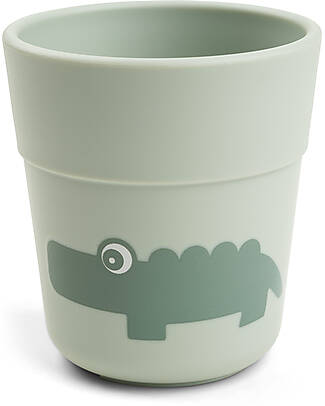 Done By Deer Mini Bicchiere Foodie - Croco Verde - Cipria - 100% PP Alimentare Bicchieri