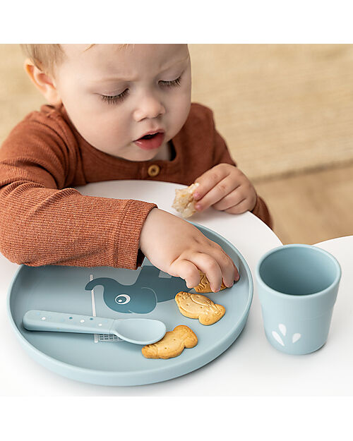 Done By Deer Mini Bicchiere Foodie - Elphee Blu - Cipria - 100% PP Alimentare Bicchieri