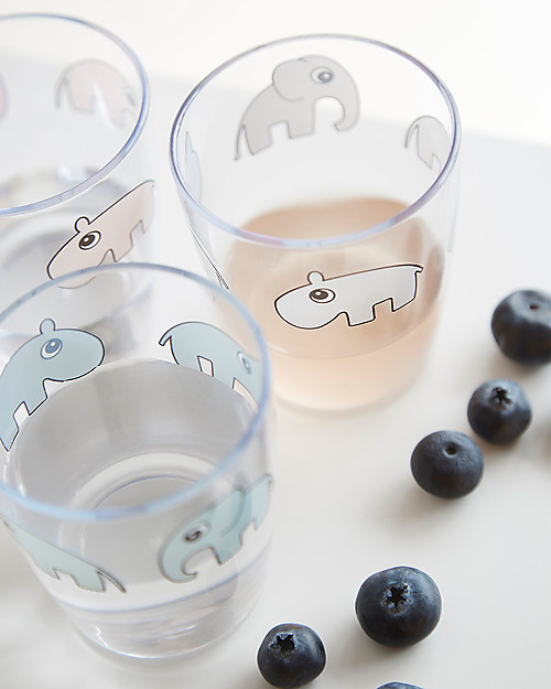 Done By Deer Mini Bicchiere Yummy Amici di Deer, Rosa Cipria - 120 ml Bicchieri