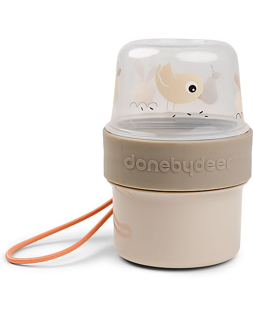 Done By Deer Mini Contenitori Snack con due Scomparti - S Birdee - Sabbia
 Porta Merenda