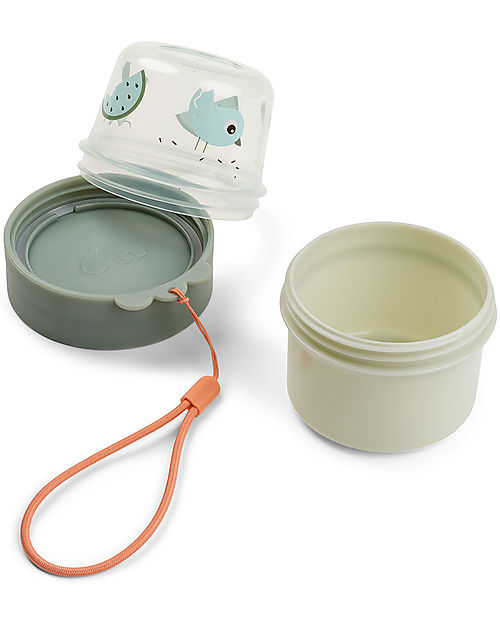 Done By Deer Mini Contenitori Snack con due Scomparti - S Birdee - Verde
 Porta Merenda