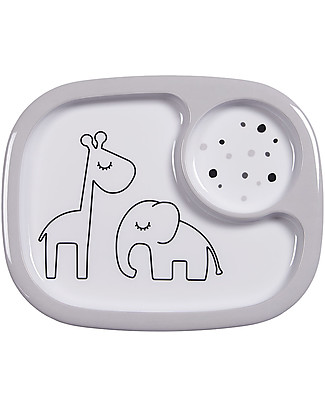 Done By Deer Mini Piatto a Scomparti Yummy Dreamy Dots - Grigio Piatti e Scodelle