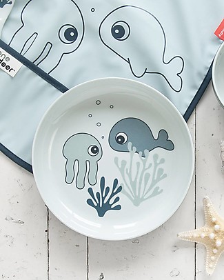 Done By Deer Mini-Piatto Yummy Sea Friends - Blu Piatti e Scodelle