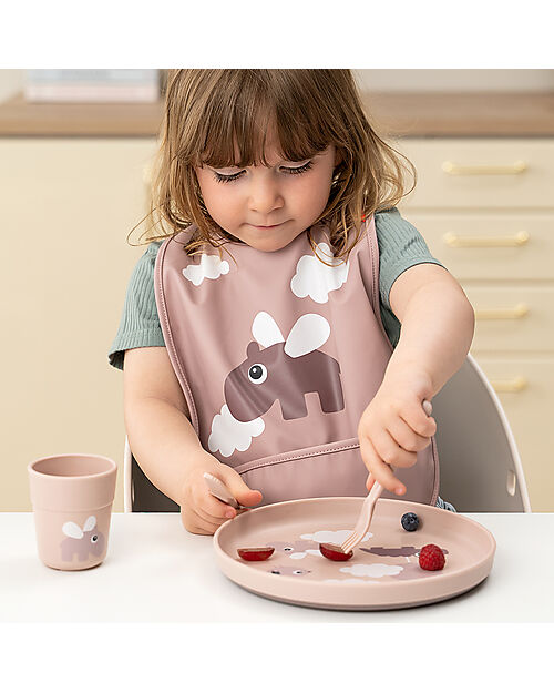 Done By Deer Mini Tazza Foodie - Happy Clouds Cipria - 100% PP Alimentare Bicchieri