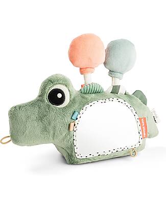 Done By Deer Multisensory Activity Floor Mirror Toy - Croco - Green - 0+ Newborn Toys_