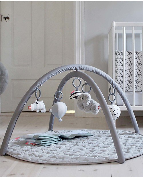 Done By Deer Palestrina Attività con Tappeto Gioco Trapuntato, Grigio Palestrine