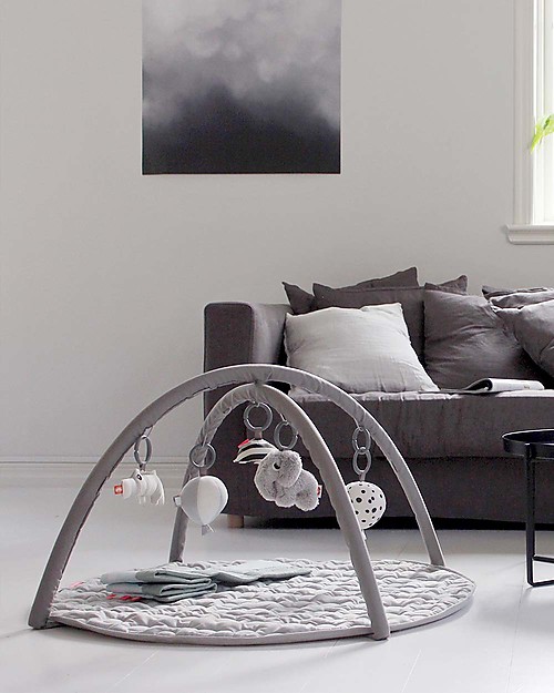 Done By Deer Palestrina Attività con Tappeto Gioco Trapuntato, Grigio Palestrine