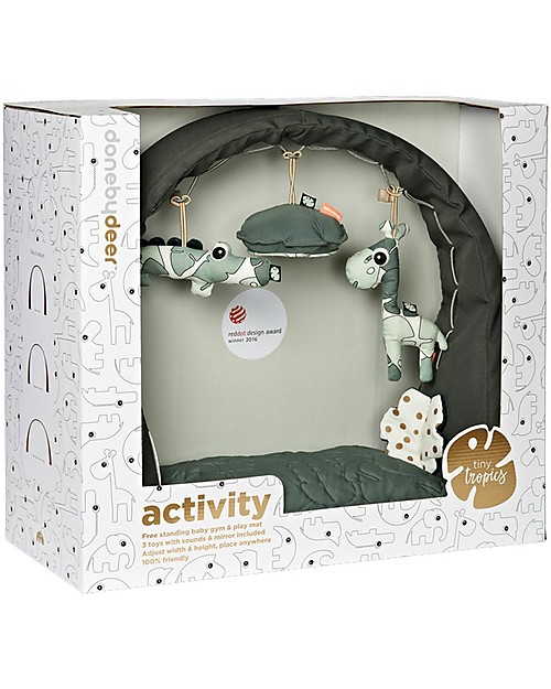 Done By Deer Palestrina Attività Flessibile e Tappeto Gioco, Tiny Tropics - Perfetto come set da viaggio! Palestrine