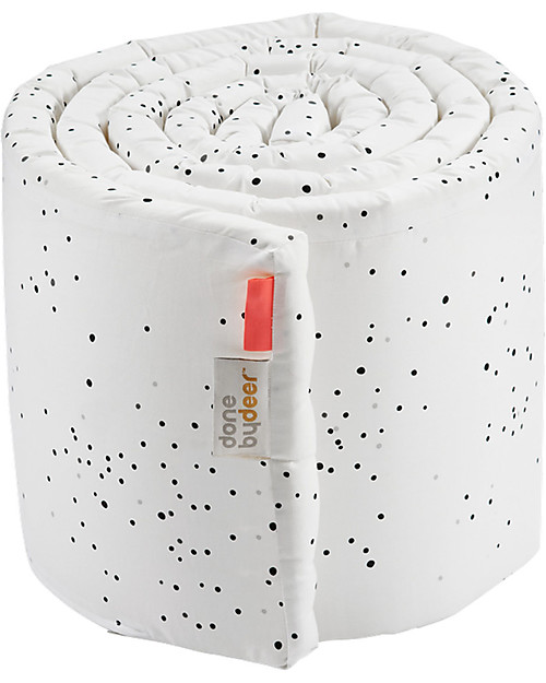 Done By Deer Paracolpi Imbottito per Lettino Dreamy Dots, Bianco - Cotone Paracolpi