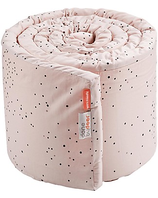 Done By Deer Paracolpi Imbottito per Lettino Dreamy Dots, Rosa Cipria - Cotone Paracolpi