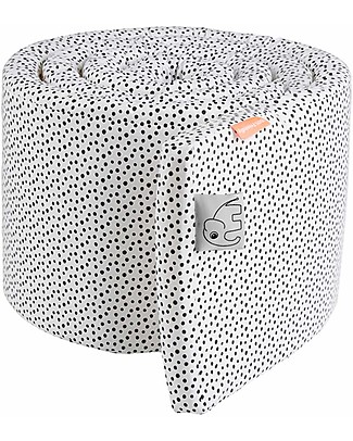 Done By Deer Paracolpi Imbottito per Lettino Happy Dots, Bianco - Cotone Paracolpi