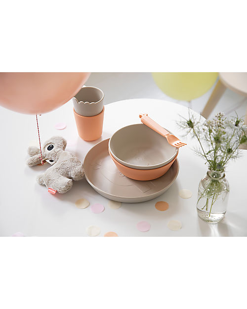 Done By Deer Piattino Pappa Kiddish - Elphee - Sabbia - 100% Riciclabile senza Melamina Piatti e Scodelle