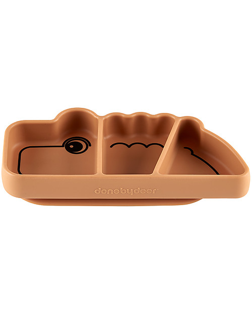 Done By Deer Piatto a Scomparti Anti-Scivolo Stick&Stay Croco, Mostrada Piatti e Scodelle