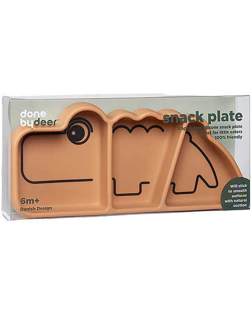 Done By Deer Piatto a Scomparti Anti-Scivolo Stick&Stay Croco, Mostrada Piatti e Scodelle