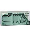 Done By Deer Piatto a Scomparti Anti-Scivolo Stick&Stay Croco, Verde Piatti e Scodelle