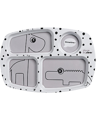 Done By Deer Piatto a Scomparti Happy Dots, Grigio Piatti e Scodelle