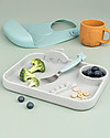 Done By Deer Piatto a Scomparti Peekaboo - Croco e Zeebe - Grigio - 100% Silicone Alimentare Piatti e Scodelle