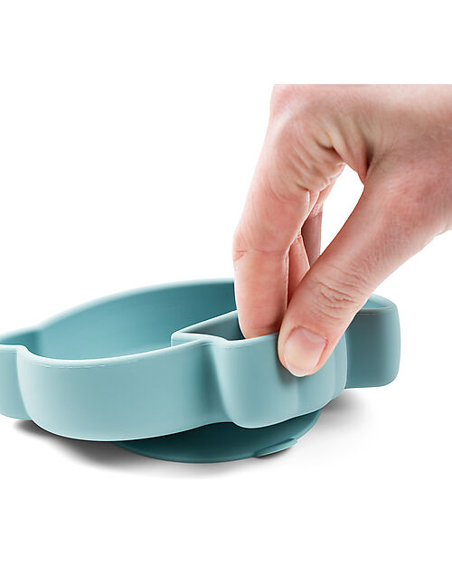 Done By Deer Piatto a Scomparti - Silicone Alimentare - Stick&Stay - Birdee - Blu Piatti e Scodelle