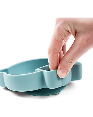 Done By Deer Piatto a Scomparti - Silicone Alimentare - Stick&Stay - Birdee - Blu Piatti e Scodelle