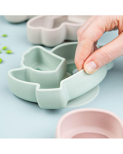 Done By Deer Piatto a Scomparti - Silicone Alimentare - Stick&Stay - Birdee - Blu Piatti e Scodelle