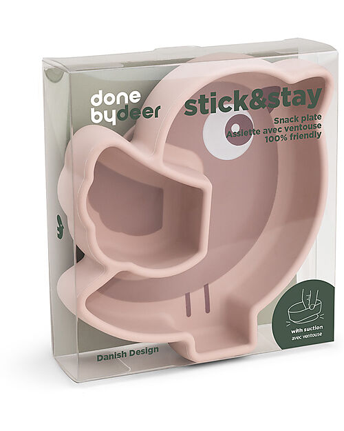 Done By Deer Piatto a Scomparti - Silicone Alimentare - Stick&Stay - Birdee - Cipria Piatti e Scodelle
