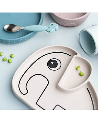 Done By Deer Piatto a Scomparti - Silicone Alimentare - Stick&Stay - Elphee - Sabbia Piatti e Scodelle