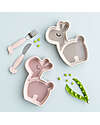 Done By Deer Piatto a Scomparti - Silicone Alimentare - Stick&Stay - Lalee - Cipria Piatti e Scodelle