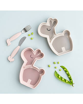 Done By Deer Piatto a Scomparti - Silicone Alimentare - Stick&Stay - Lalee - Cipria Piatti e Scodelle