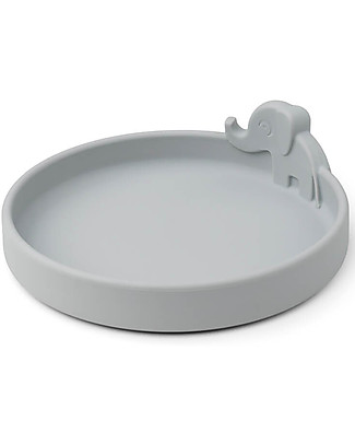 Done By Deer Piatto Anti-Scivolo Elphee in Silicone Alimentare -Peekaboo - Grigio Set Pappa