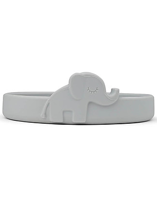 Done By Deer Piatto Anti-Scivolo Elphee in Silicone Alimentare -Peekaboo - Grigio Set Pappa