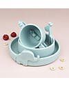 Done By Deer Piatto Anti-Scivolo in Silicone Alimentare -Peekaboo -Elphee - Celeste Piatti e Scodelle