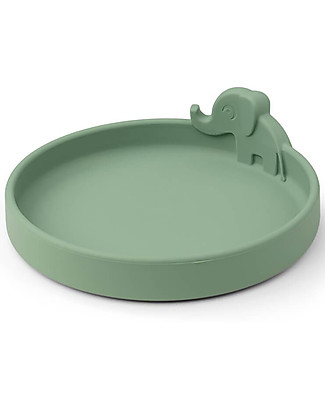 Done By Deer Piatto Anti-Scivolo in Silicone Alimentare -Peekaboo -Elphee - Verde Set Pappa