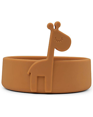 Done By Deer Piatto Anti-Scivolo in Silicone Alimentare -Peekaboo -Raffi - Mostarda Set Pappa