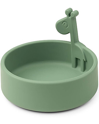 Done By Deer Piatto Anti-Scivolo in Silicone Alimentare -Peekaboo -Raffi -Verde Set Pappa