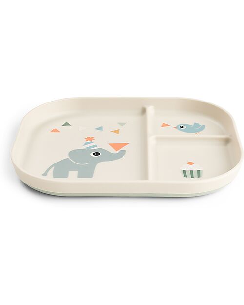 Done By Deer Piatto con Scomparti Foodie - Celebration - Sabbia - 100% PP Alimentare Piatti e Scodelle