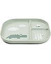 Done By Deer Piatto con Scomparti Foodie - Croco Verde - 100% PP Alimentare Piatti e Scodelle