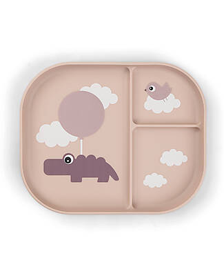 Done By Deer Piatto con Scomparti - Happy Clouds Cipria - 100% PP Alimentare Piatti e Scodelle
