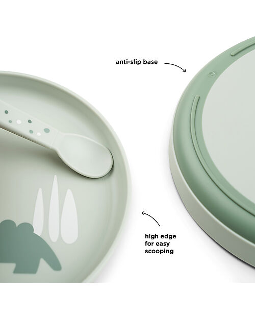 Done By Deer Piatto Foodie - Croco Verde - 100% PP Alimentare Piatti e Scodelle