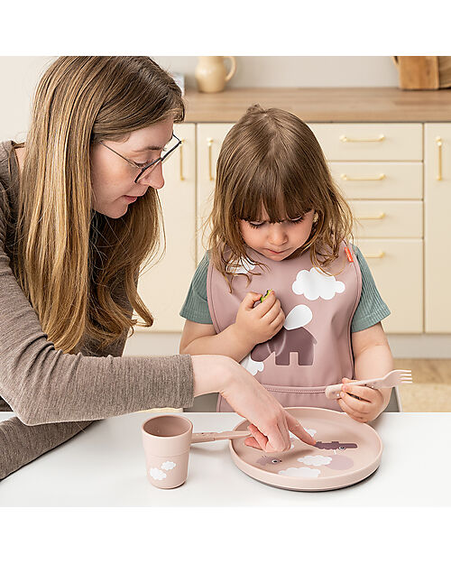 Done By Deer Piatto Foodie - Happy Clouds Cipria - 100% PP Alimentare Piatti e Scodelle