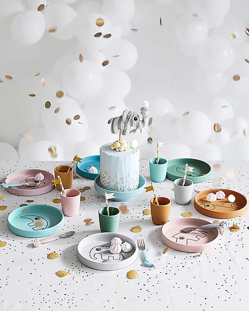 Done By Deer Piatto in Silicone Alimentare Elphee - Grigio Piatti e Scodelle