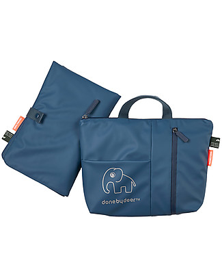 Done By Deer Pochette Donna con Fasciatoio da Viaggio, Grigio - Fatta con bottiglie di plastica riciclate! Borse Cambio e Accessori