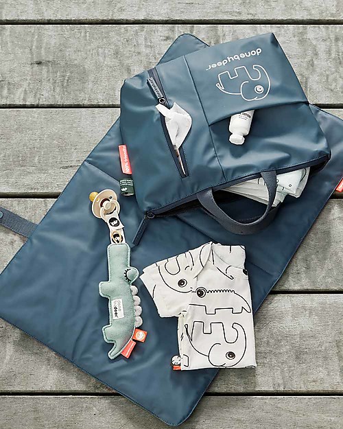 Done By Deer Pochette Donna con Fasciatoio da Viaggio, Grigio -  Fatta con bottiglie di plastica riciclate! Borse Cambio