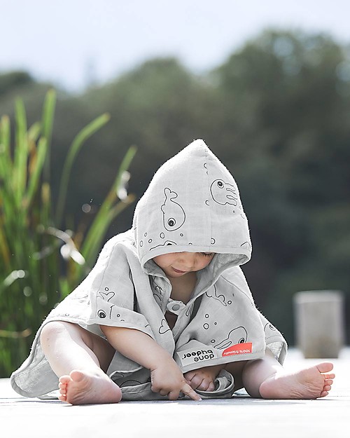 Done By Deer Poncho da Bagno Sea Friends - Grigio - 50 cm - 100% cotone Accappatoi e Asciugamani
