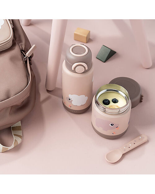 Done By Deer Porta Pranzo Termico - Tiny Farm - Cipria - 300ml Contenitori Termici