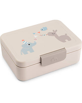 Done By Deer Portapranzo con Divisorio - Celebration - Sabbia - Perfetto per Piccole Manine! Porta Merenda