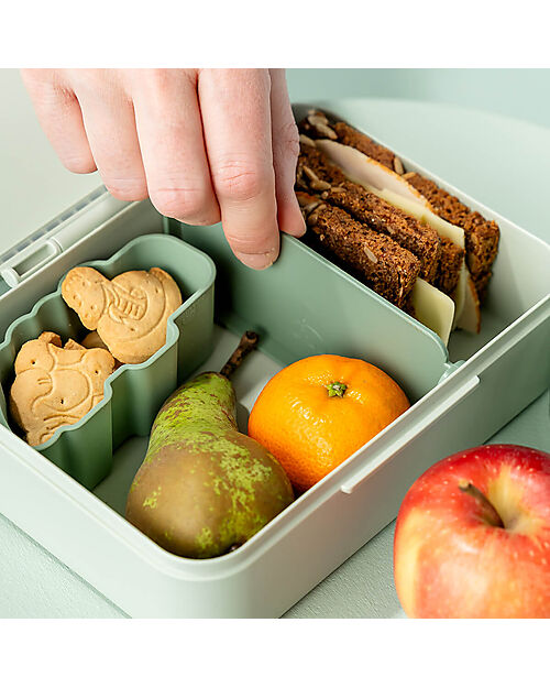Done By Deer Portapranzo con Divisorio - Playground - Verde - Perfetto per Piccole Manine! Contenitori per Alimenti