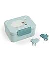Done By Deer Portapranzo con Divisorio - Tiny Farm - Blu - 13 x 11 x 6 cm - 100% PP Alimentare Porta Merenda